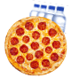 pizza and water